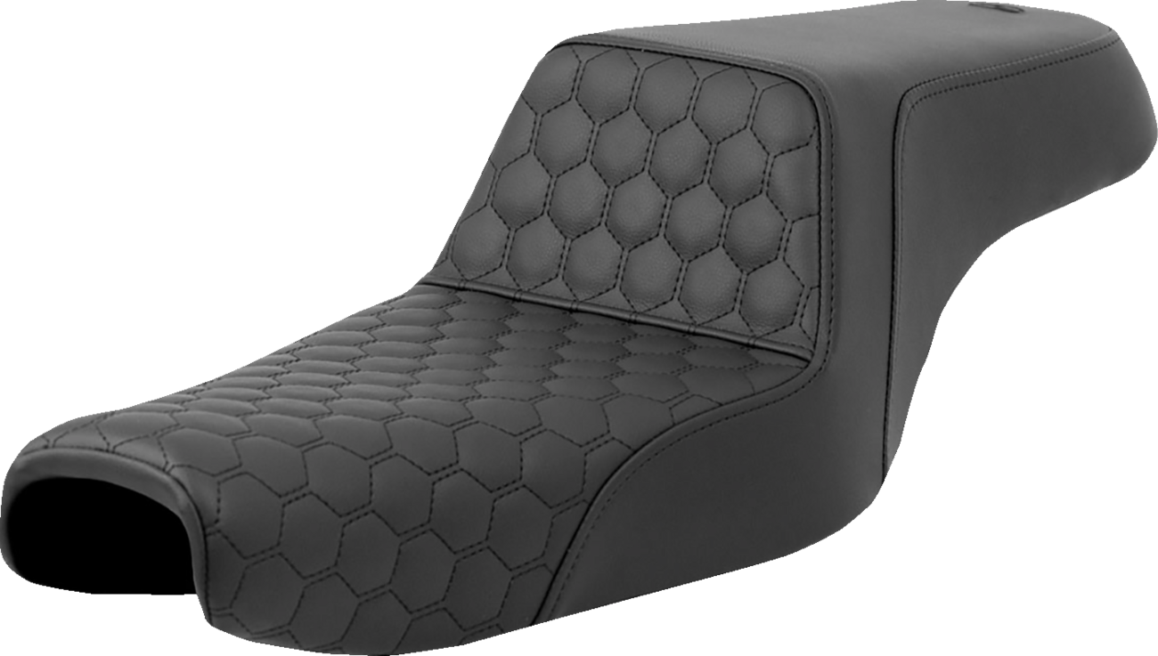 Step-Up Seat - Honeycomb - Black Stitching - 3.3 Gal Tank - Sportster '04-'21