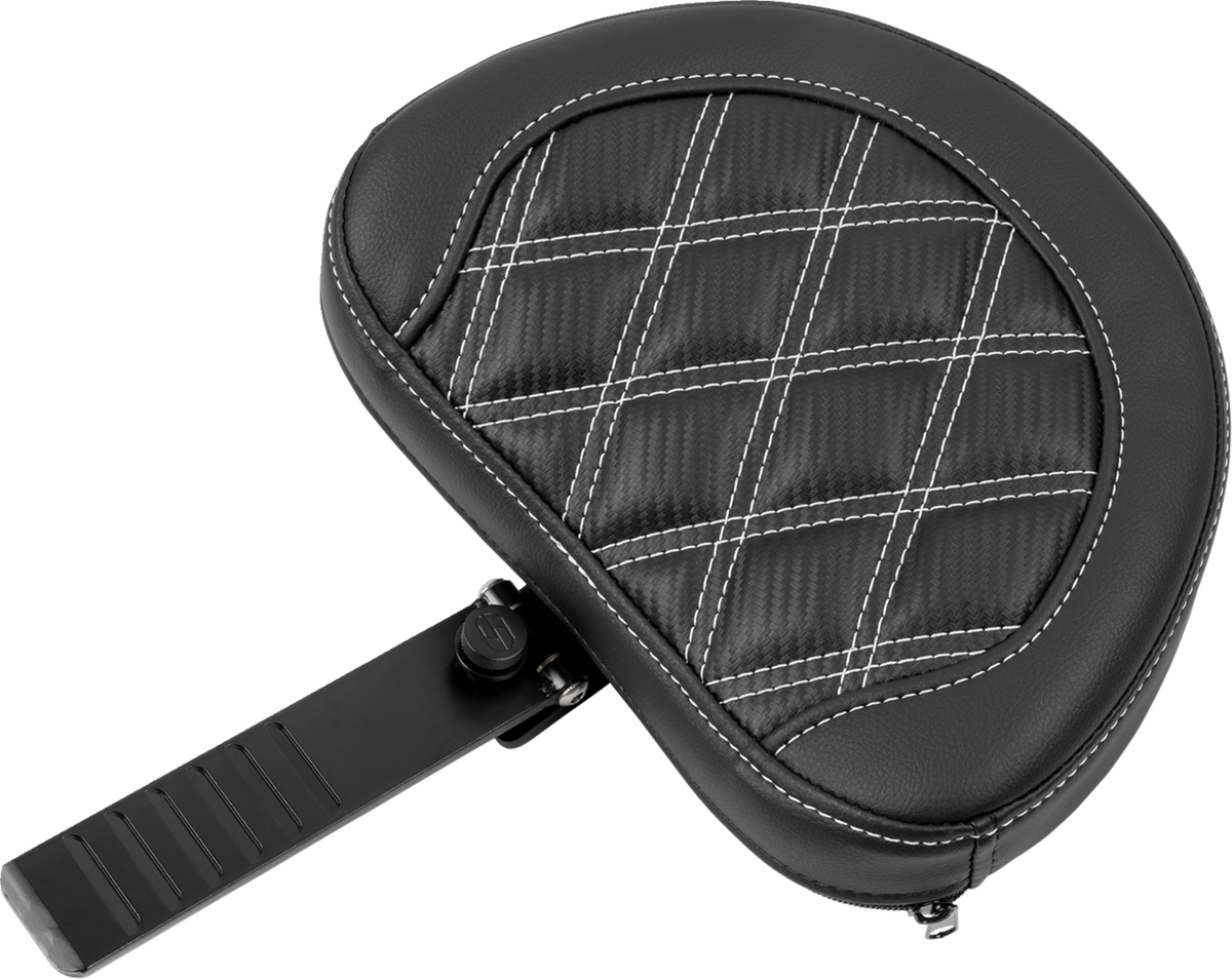 RoadSofa™ Seat - With Backrest - Carbon Fiber - Lattice Stitch - White Stitch - FLTR/FLHX '23-'24