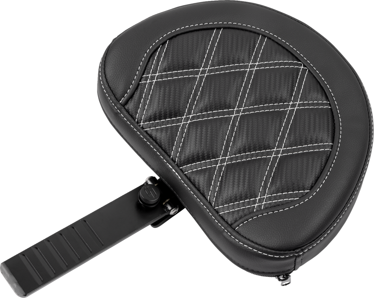 RoadSofa™ Seat - With Backrest - Carbon Fiber - Lattice Stitch - White Stitch - FLTR/FLHX '23-'24