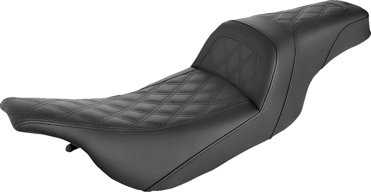 Slim Seat - Black - Lattice Stitch - '99-'07 FLHT/FLTR
