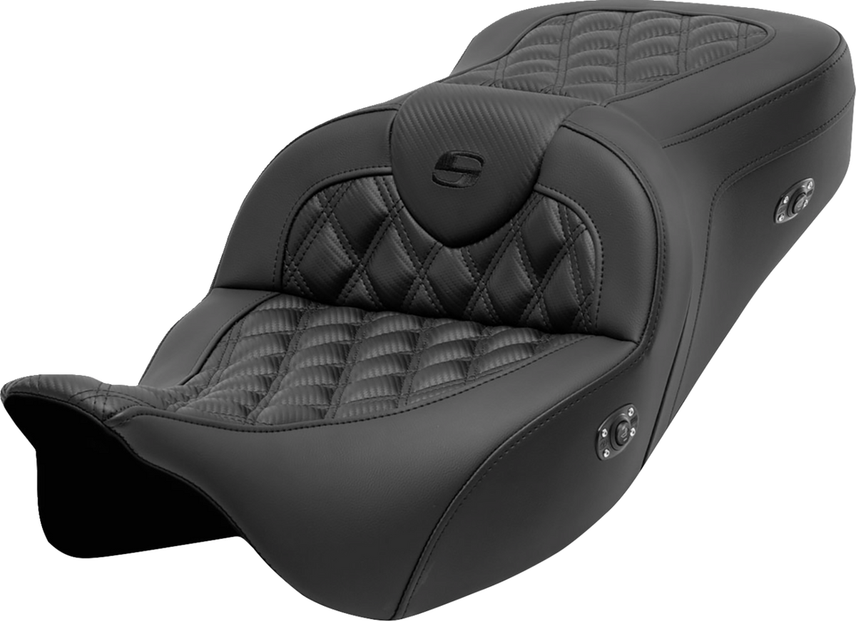 Roadsofa™ Seat - Without Backrest - Lattice Stitch - Carbon Fiber - FL '08-'23