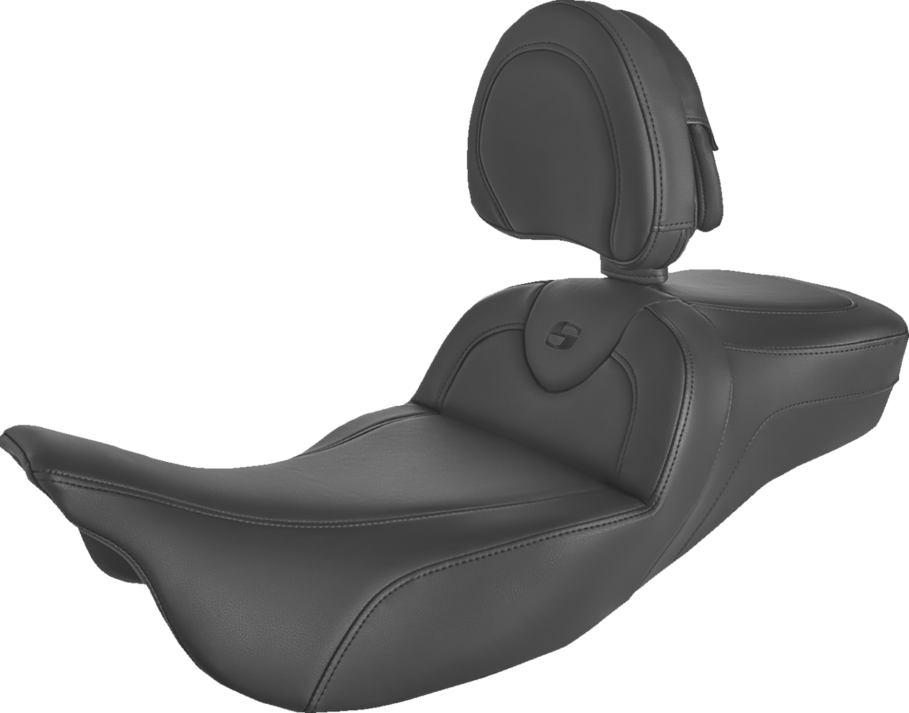 Roadsofa™ Extended Reach Seat - Black/Black Stitching - W/ Backrest - FL '08-'24