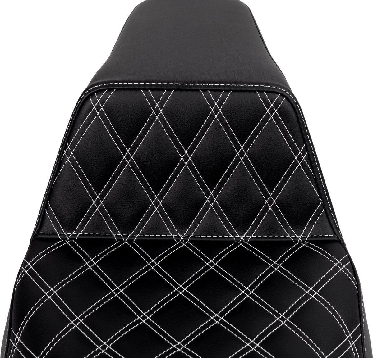 Step-Up Seat - Front Lattice Stitch - White Stitch - FLH/FLT '08-'23