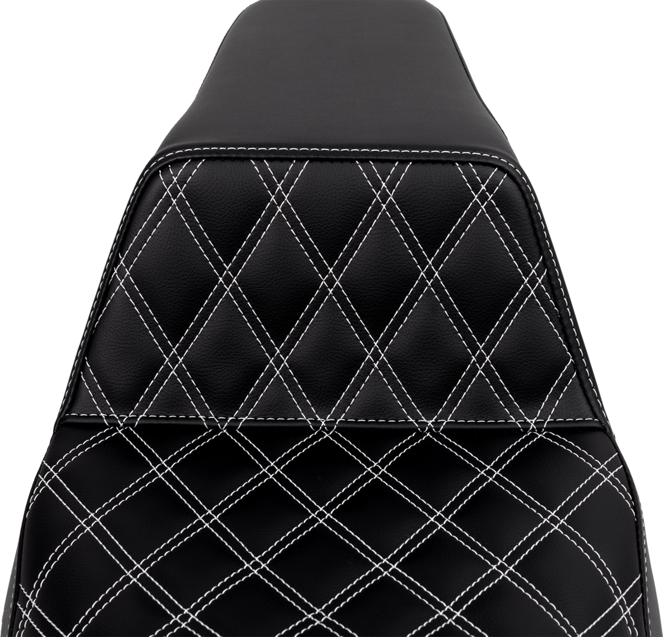 Step-Up Seat - Front Lattice Stitch - White Stitch - FLH/FLT '08-'23