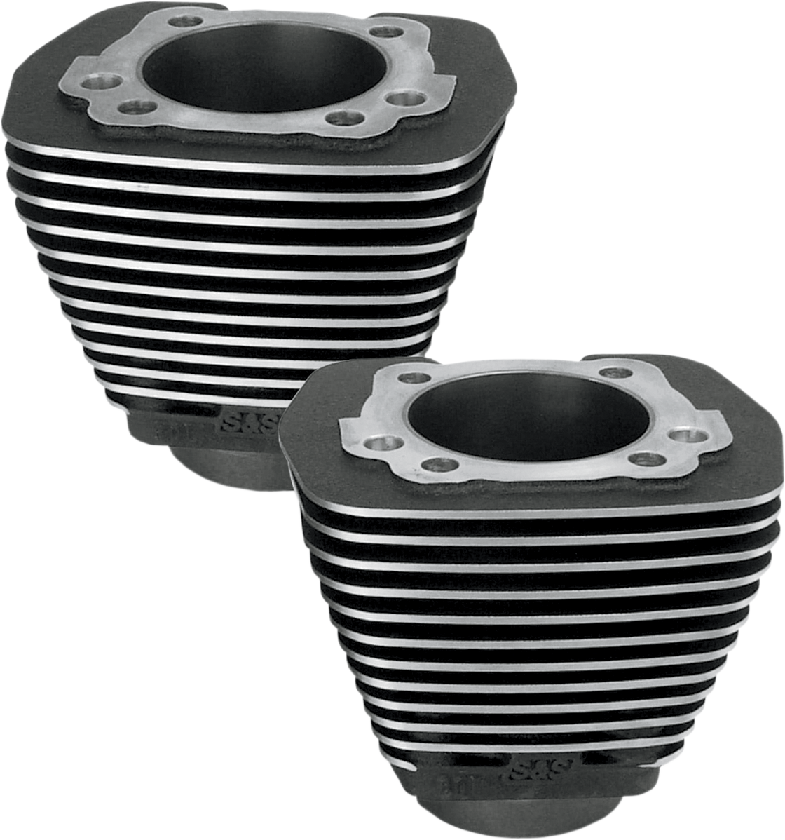 Cylinder - 3.500" - Wrinkle Black With Highlighted Fins - Evolution Big Twin
