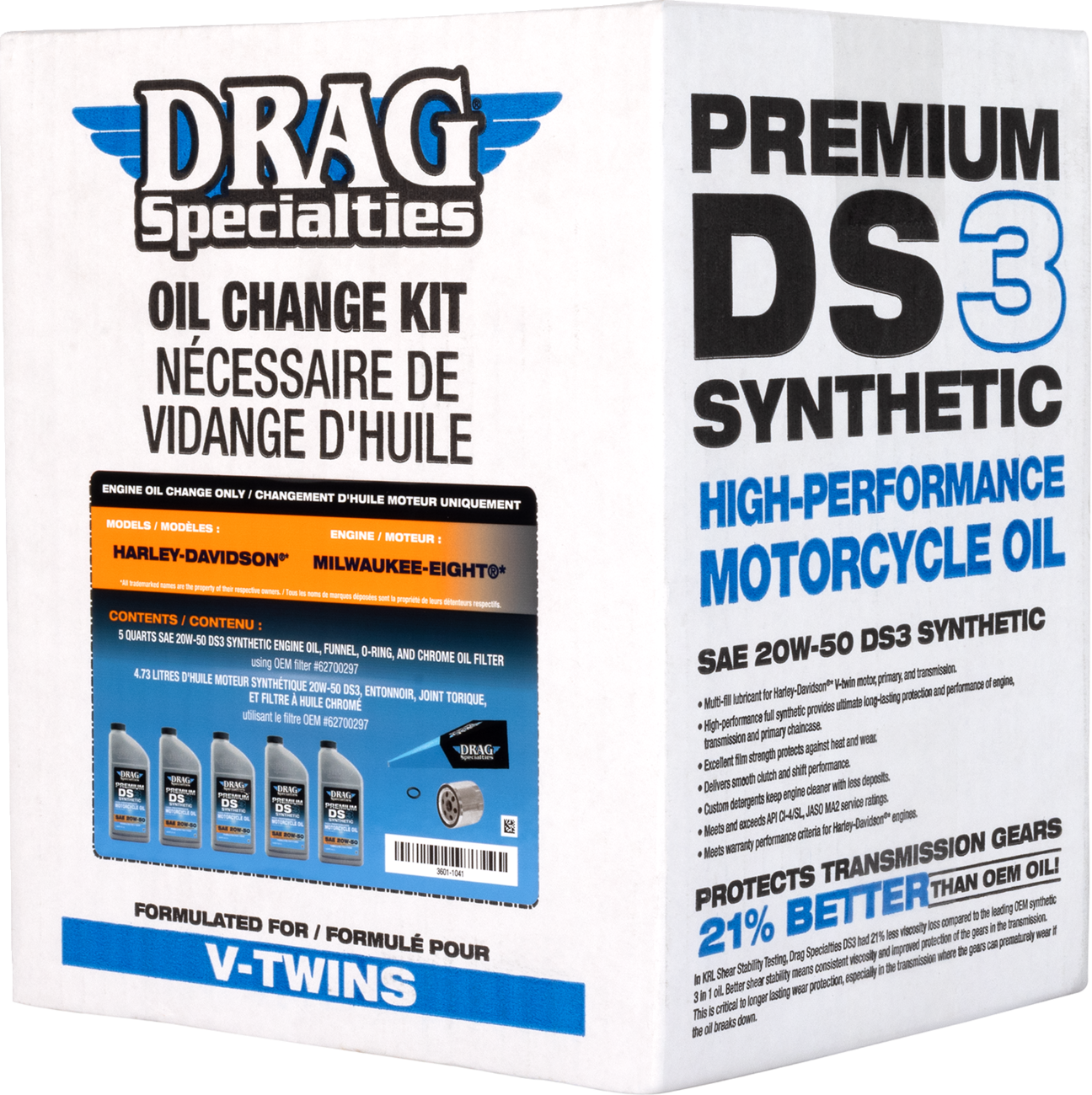 Full Synthetic Oil Change Kit - 20W50 - M8 - Chrome Filter
