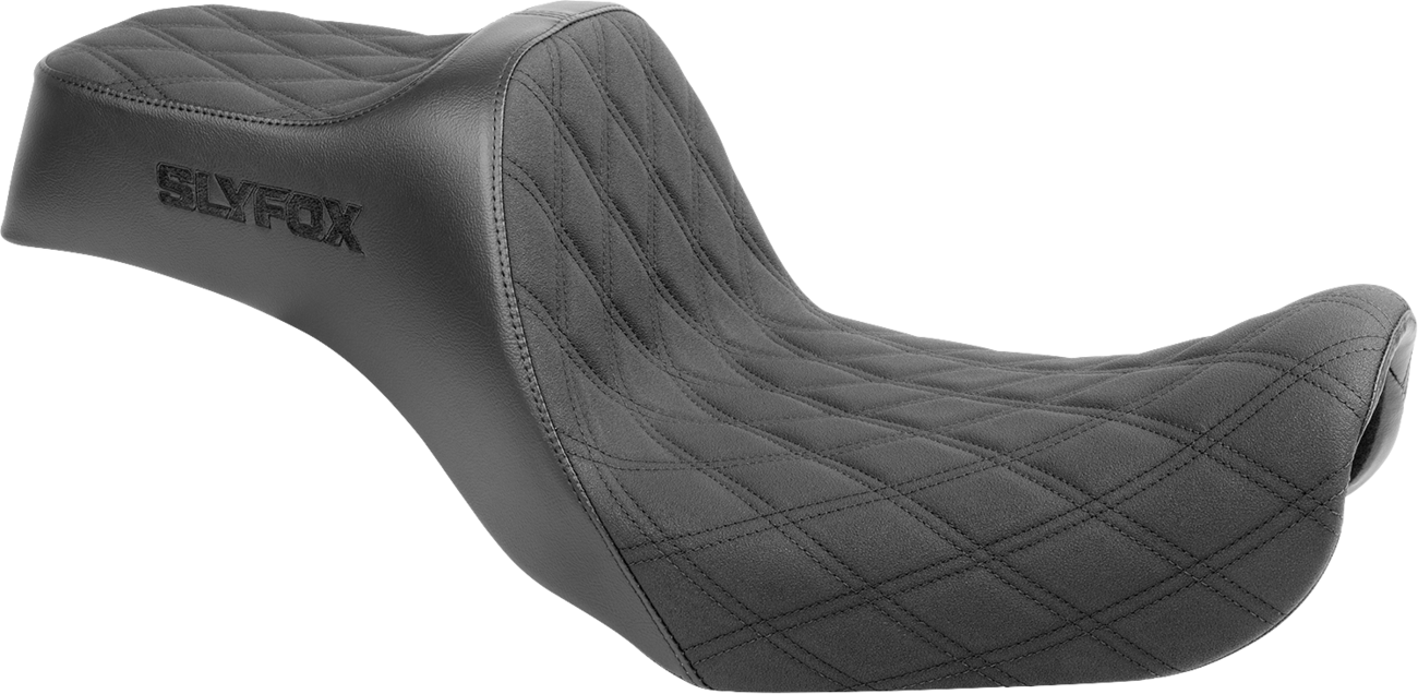 High Noon Seat - Double Diamond - Black Logo - Black Stitch - FXD/FLD '06-'17