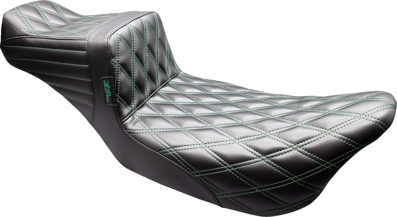 Tailwhip Daddy Long Legs Seat - Black - Green Double Diamond Stitch - FLT/FLH '08-'23