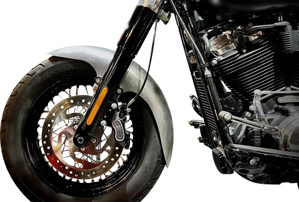 Cafe Front Fender - OEM 19" Wheel - With Satin Finish Fork Adapters - HD