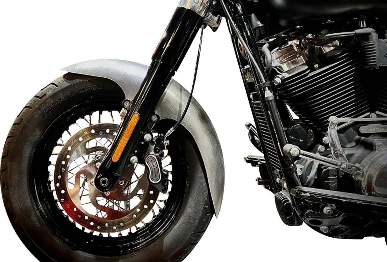 Cafe Front Fender - OEM 19" Wheel - With Satin Finish Fork Adapters - HD