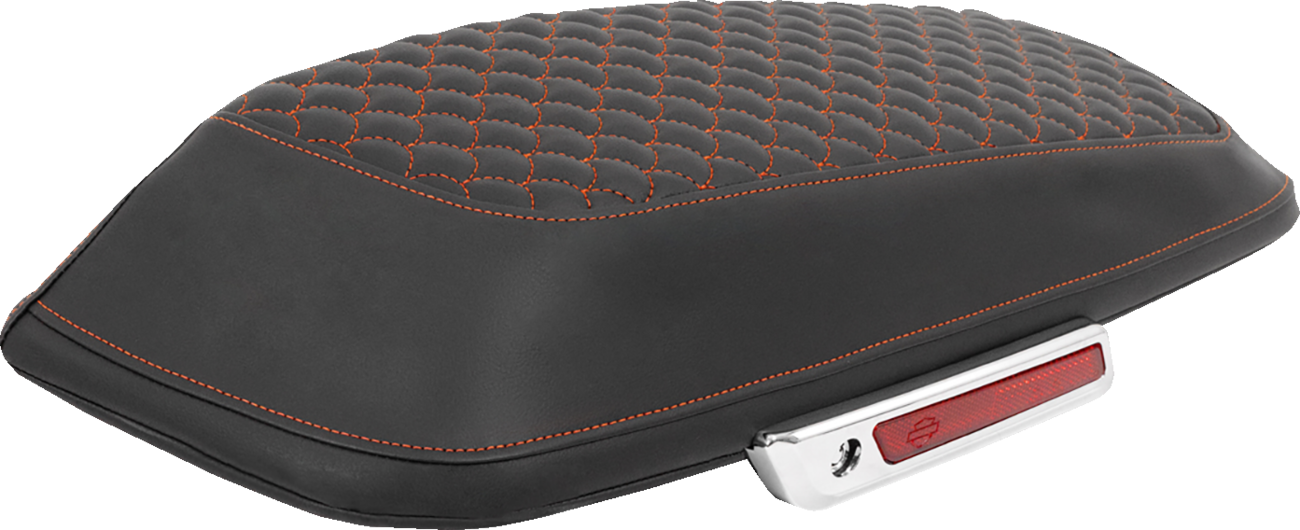 Saddlebag Lid Covers - Dragon Scale - Orange Stitch - FLH/FLT '14-'25