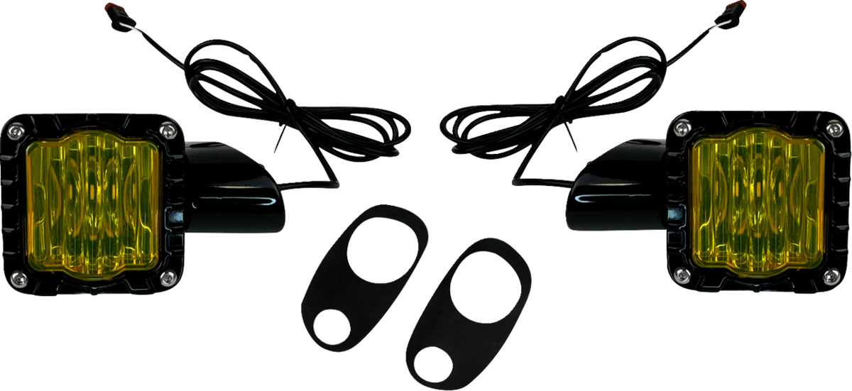 LED Turn Signals - Black -Yellow Lens - Road Glide