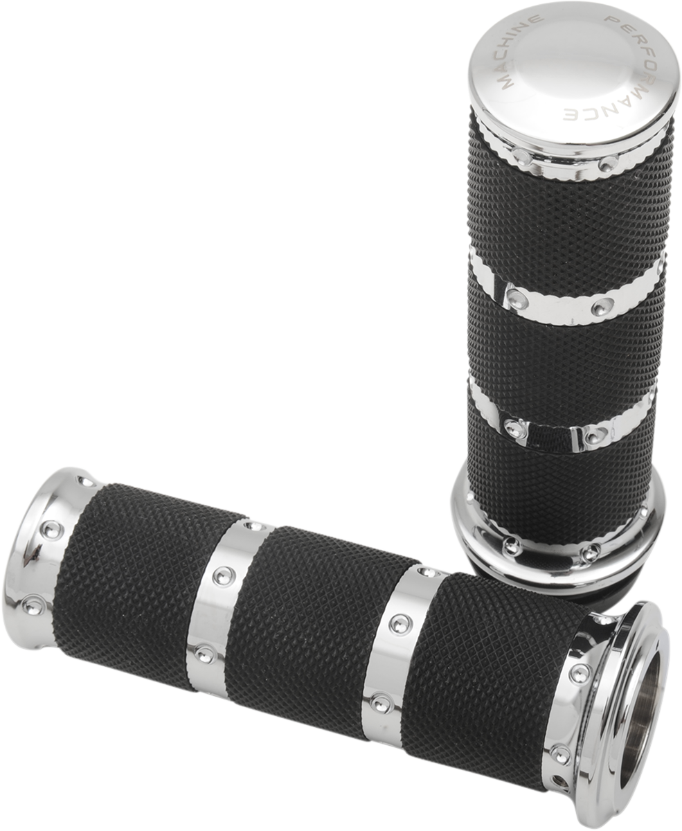 Contour XLS Renthal Wrapped Grips - TBW - Chrome