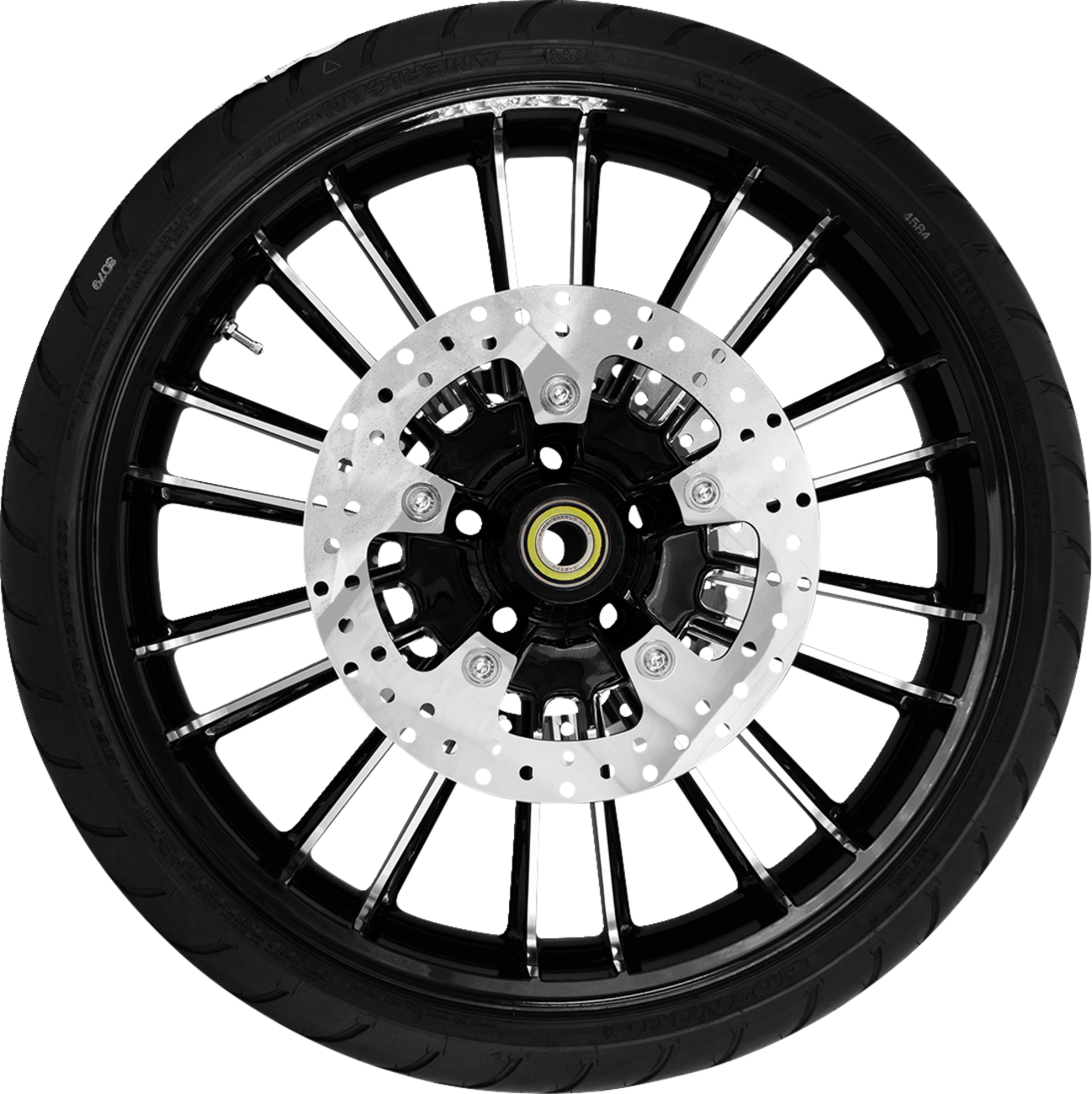 Atlantic Front Wheel - Black Cut (21") | Rotors (11.8") | Dunlop Tire (130/60b21)