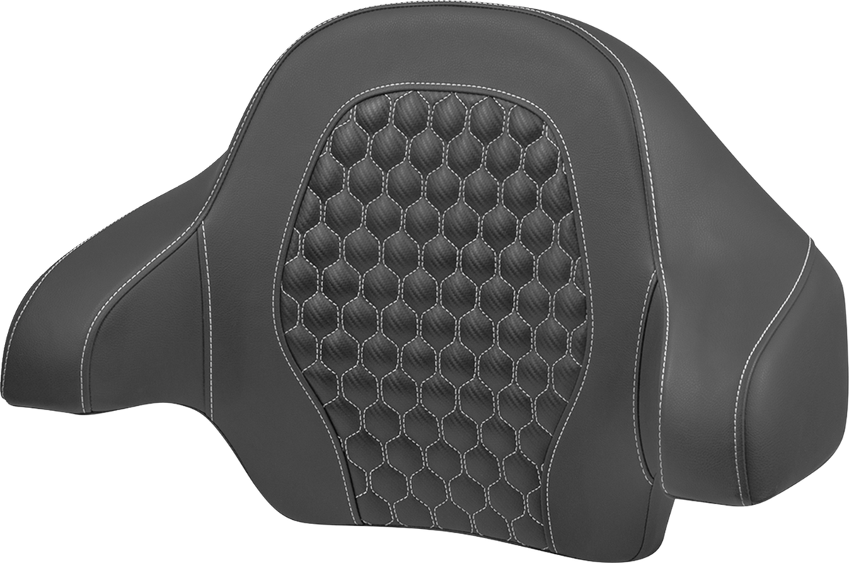 Tour Pack Backrest Pad - Honeycomb - White Stitching - FLH/FLT '14-'24