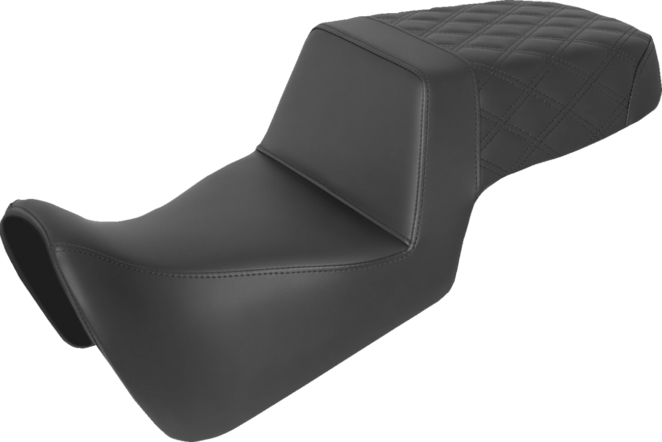 Step-Up Seat - Front Smooth/Rear Lattice Stitch - Black - Pan America '21-'24