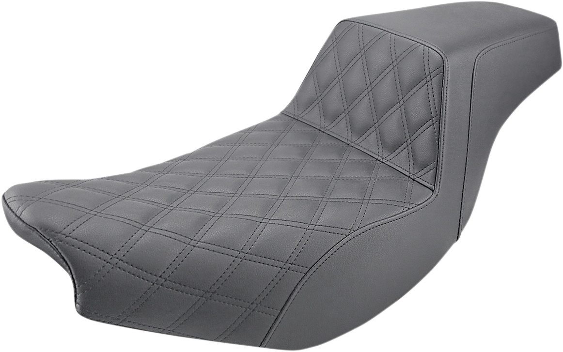 Step-Up Seat - Front Lattice Stitch/Rear Smooth - Black - Indian
