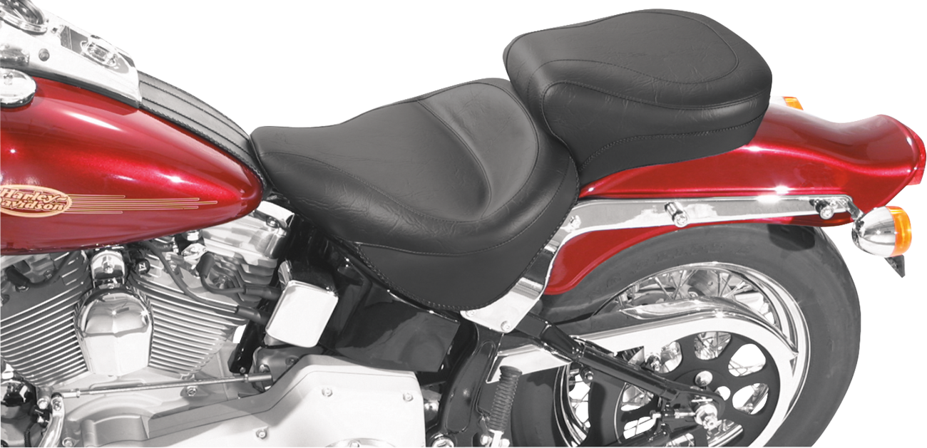 Vintage Style Seat - Wide - Smooth - Black - FXST/FLST