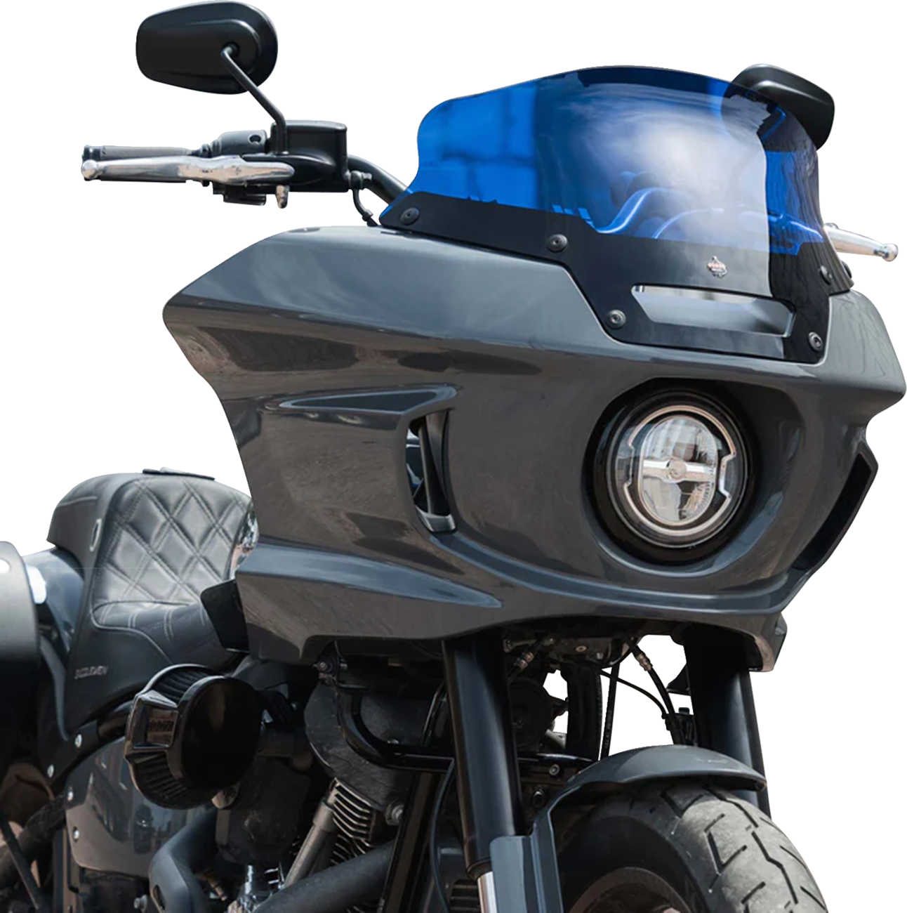 Kolor Flare® Windshield - 6" - Blue - '22-'25 FXLRST