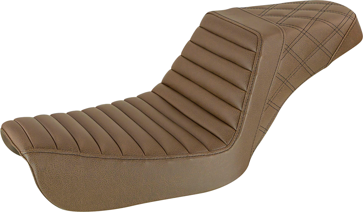 Step-Up Seat - Front Tuck-N-Roll/Rear Lattice Stitch - Brown - FXD