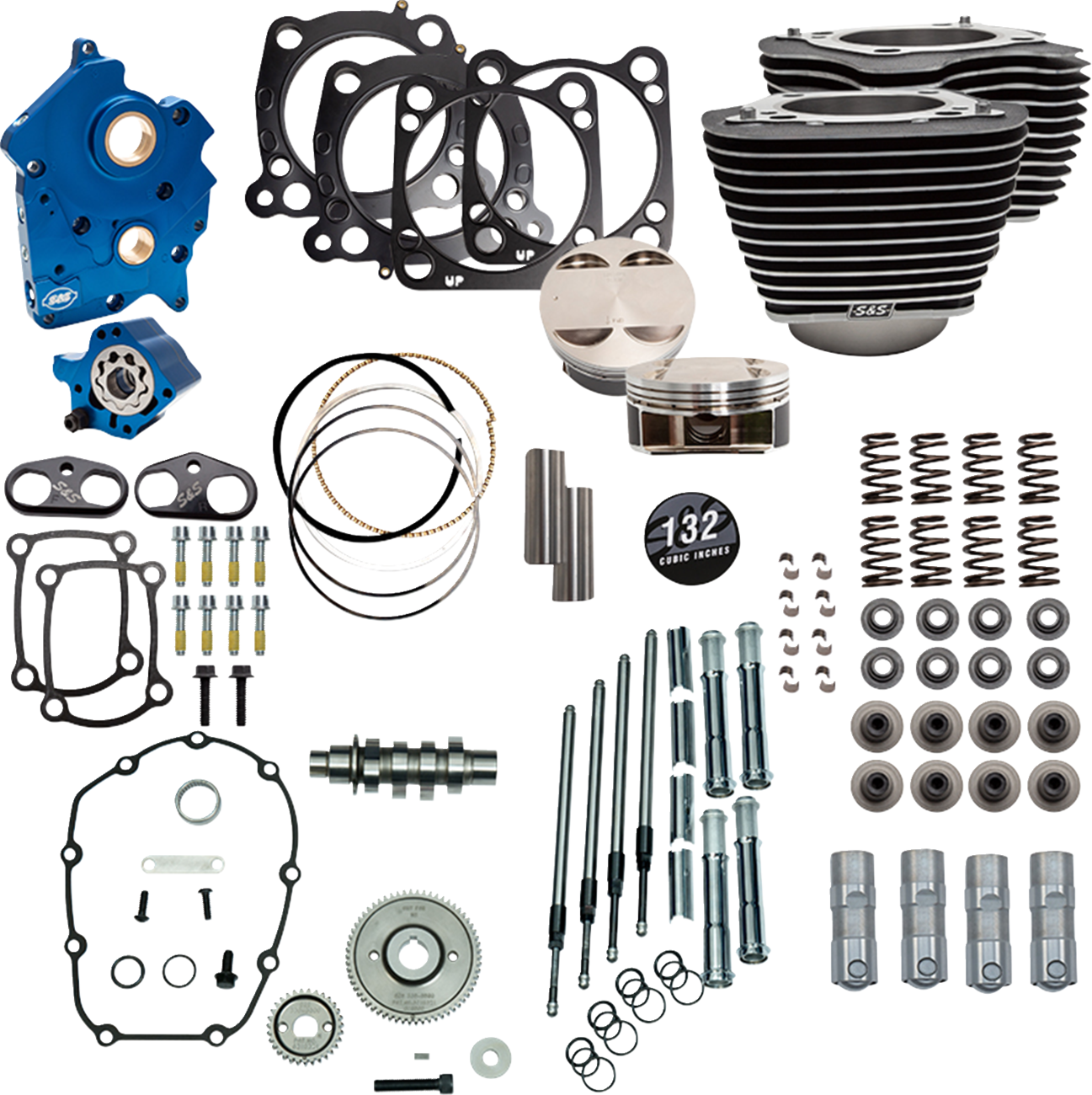 132" Power Pack - 550 Gear Drive - Oil Cooled - Wrinkle Black W/Highlight Fins - 114"/117" M8