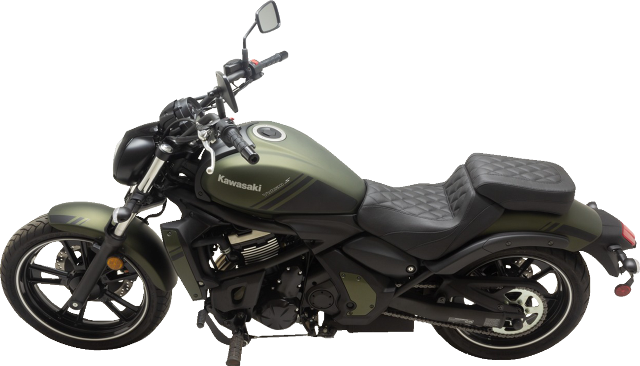 Squareback Seat - Passenger - Black - Diamond Stitch - Vulcan S '15-'23