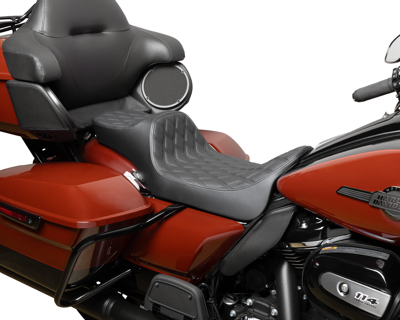 Predator III Seat - Extended Reach - Double Diamond - Black - FLH/FLT '08-'24