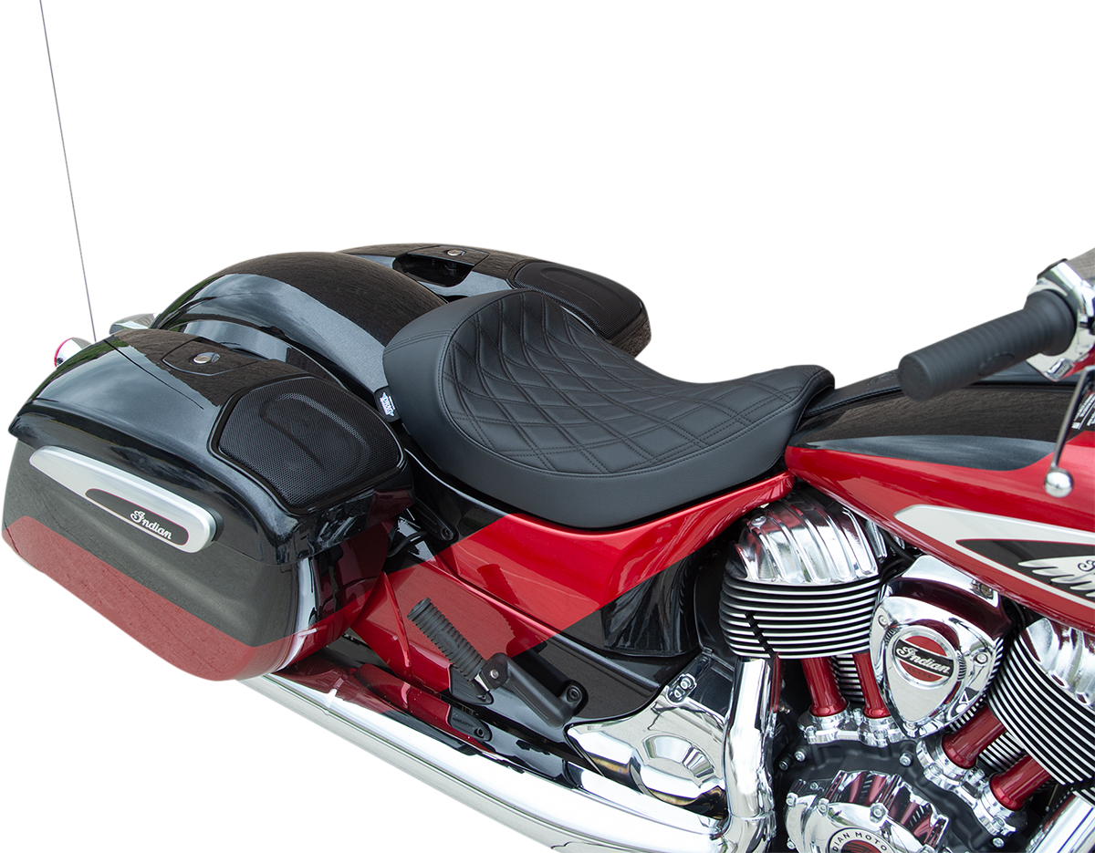 Solo Seat - Double Diamond - Black Stitching - Indian '14-22