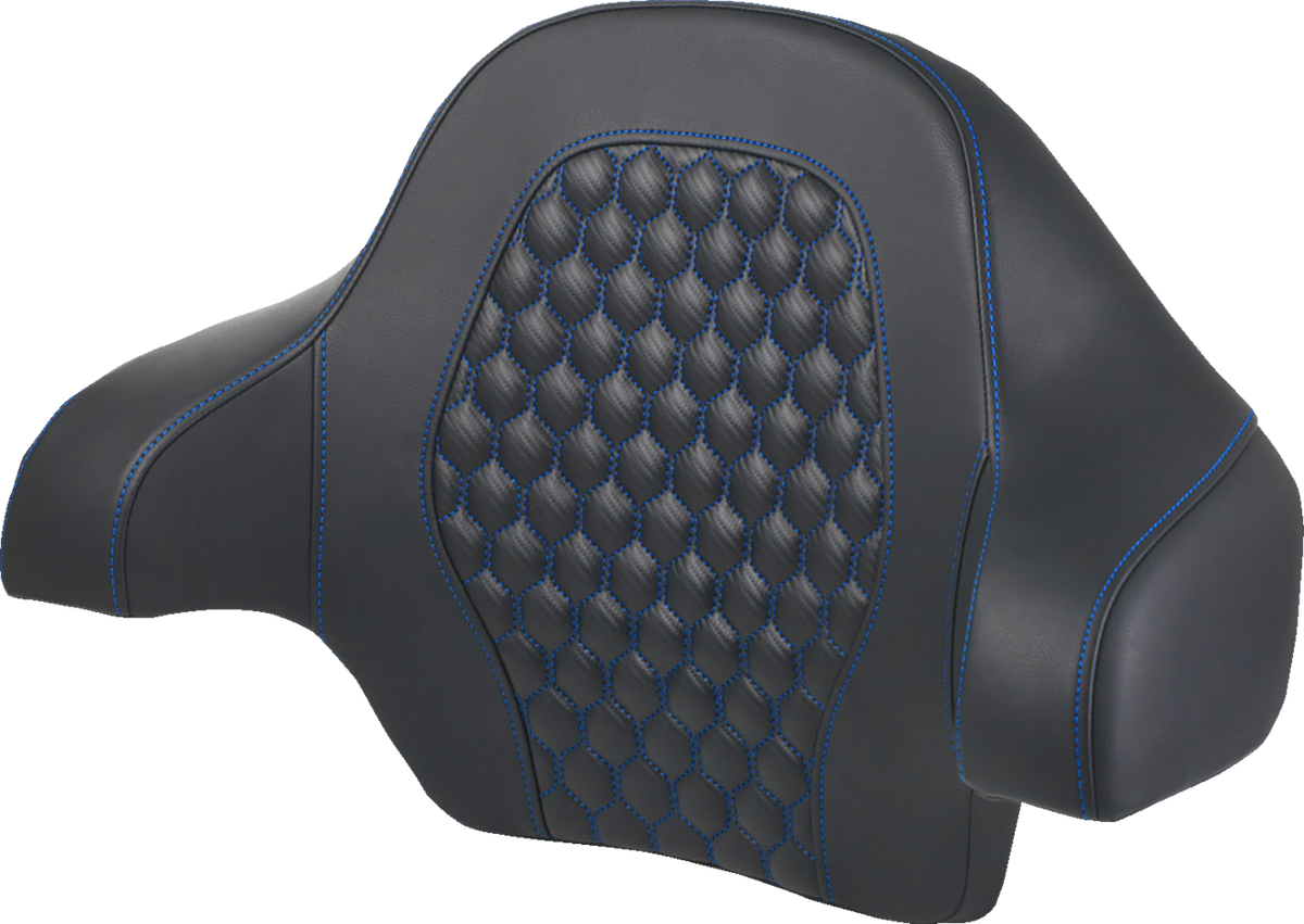 Tour Pack Backrest Pad - Honeycomb - Blue Stitching - FL '14-'24