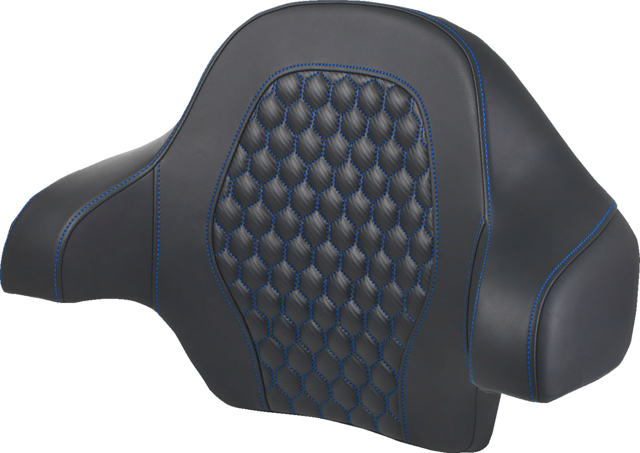 Tour Pack Backrest Pad - Honeycomb - Blue Stitching - FL '14-'24
