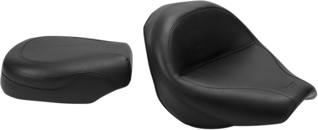 Seat - Vintage - Wide - Touring - Without Driver Backrest - Two-Piece - Smooth - Black - VTX1300