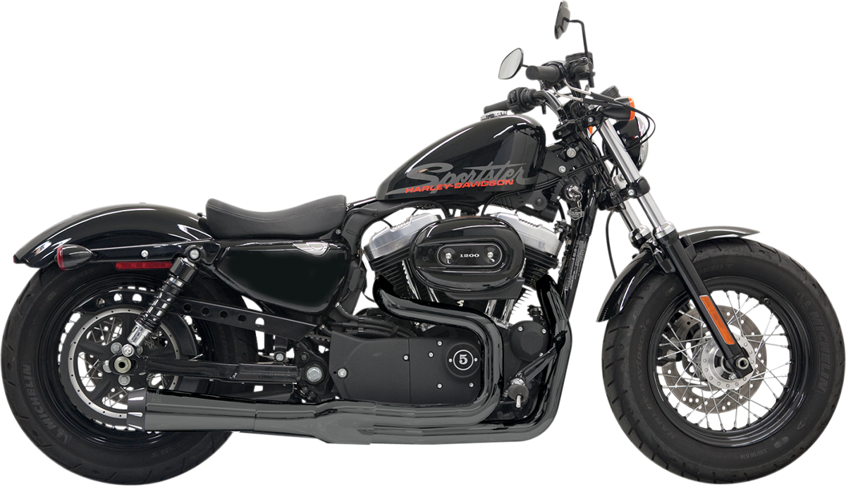 Mega Power Exhaust - Black - Short - '04-'13 XL With Mid/Forward Controls