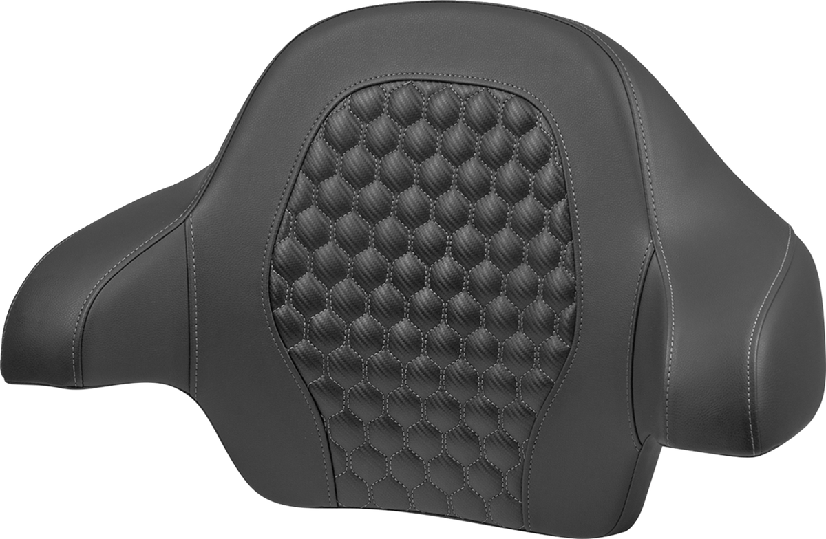 Tour Pack Backrest Pad - Honeycomb - Gray Stitching - FLH/FLT '14-'24
