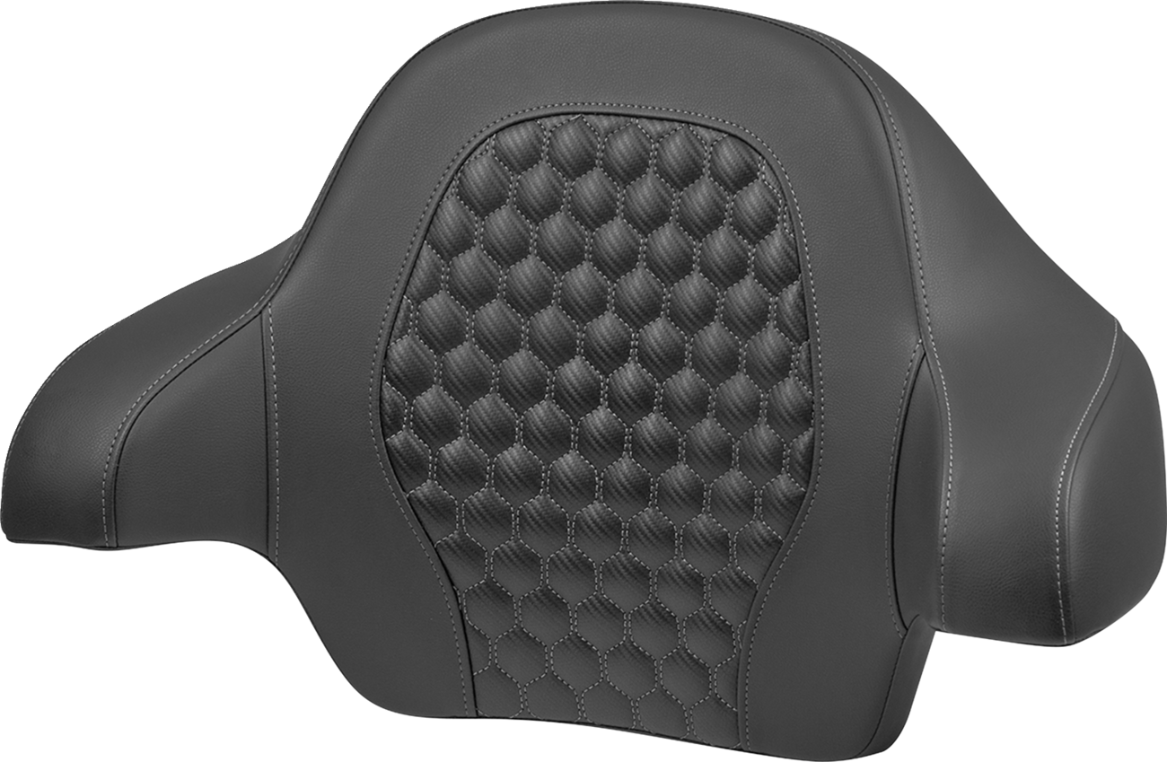 Tour Pack Backrest Pad - Honeycomb - Gray Stitching - FLH/FLT '14-'24