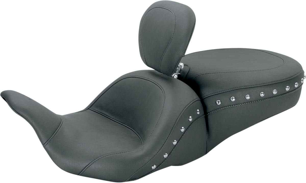 Lowdown Seat With Driver Backrest - Chrome Studded - FL '08-'25