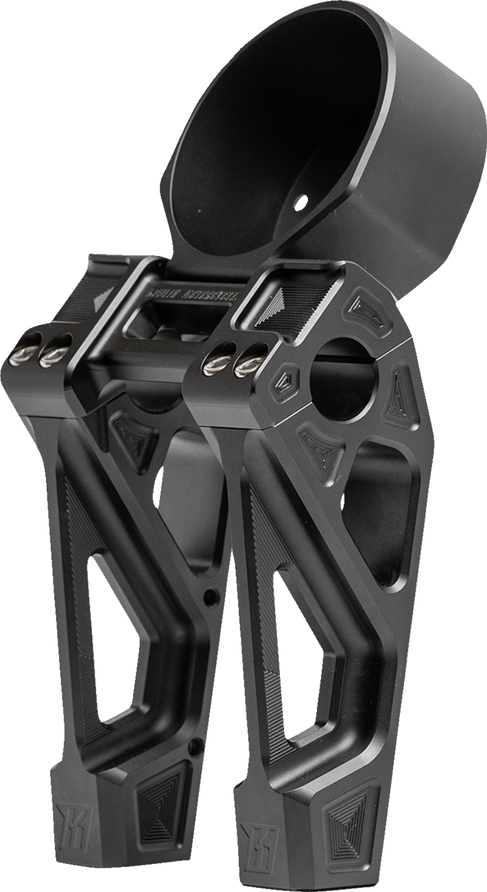 Fastback Risers - Includes Clamp & Gauge Bracket - 6" - Black