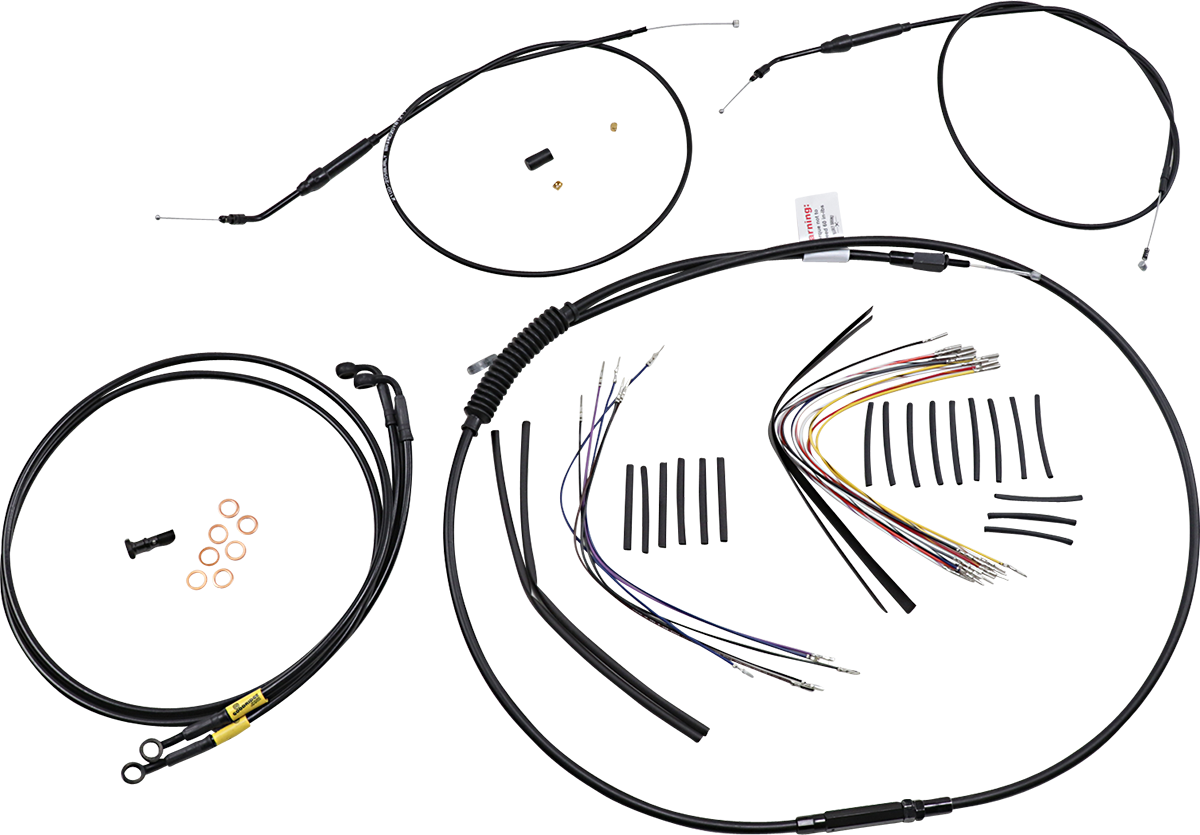 Jail Bar Cable Kit - 14" Handlebars - Black Vinyl - '96-'05 Dyna