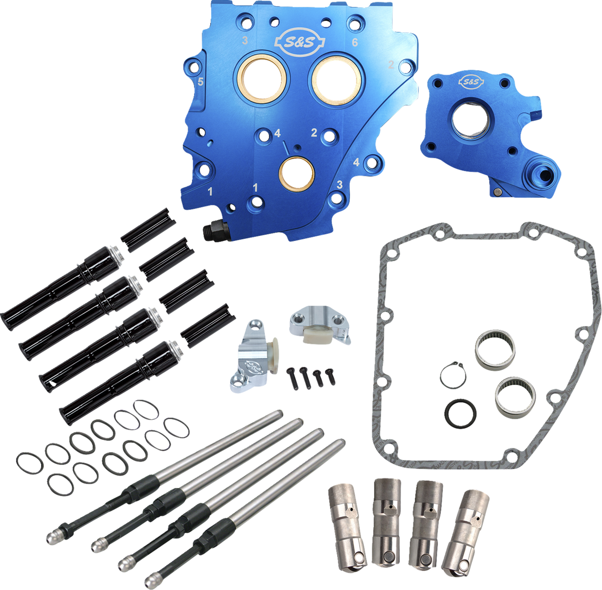Cam Chest Kit Without Cams - Chain Drive - Black Pushrods - Twin Cam
