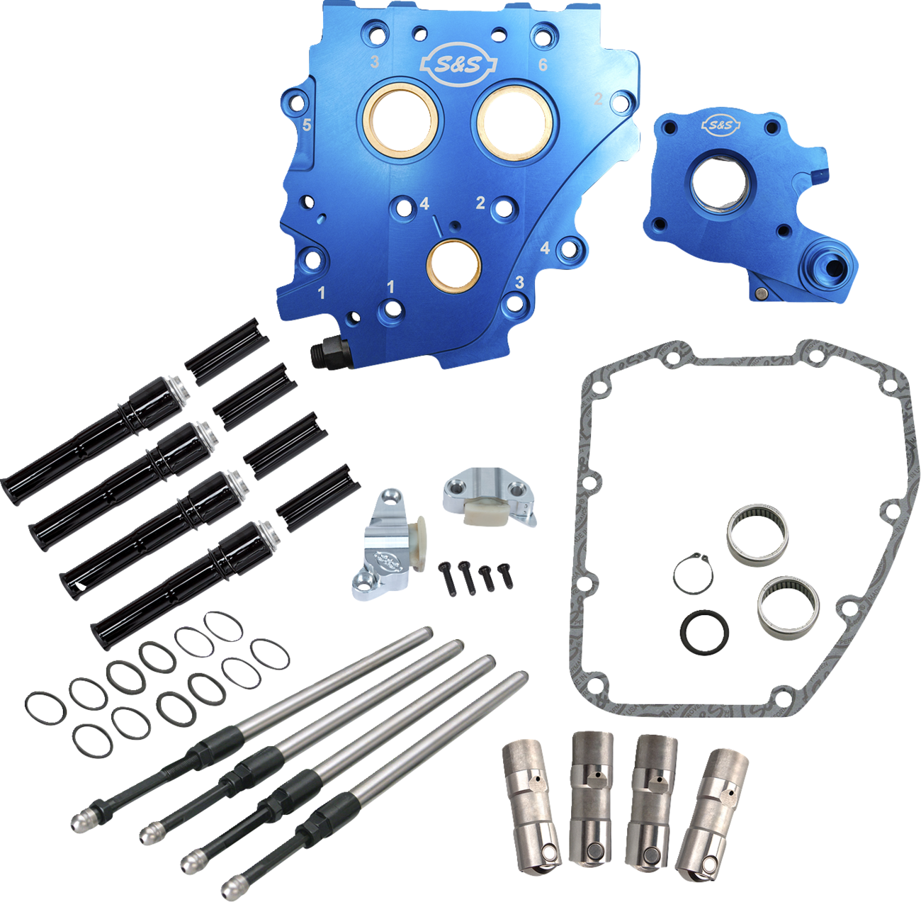Cam Chest Kit Without Cams - Chain Drive - Black Pushrods - Twin Cam