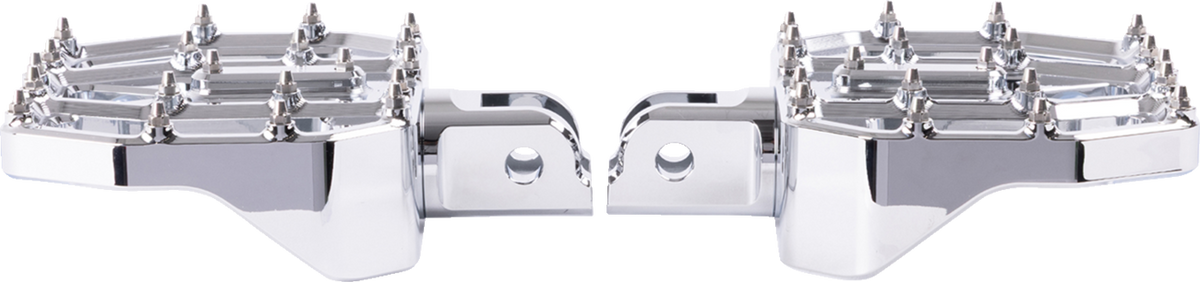 Mini Aggressor Floorboards - Chrome - Front