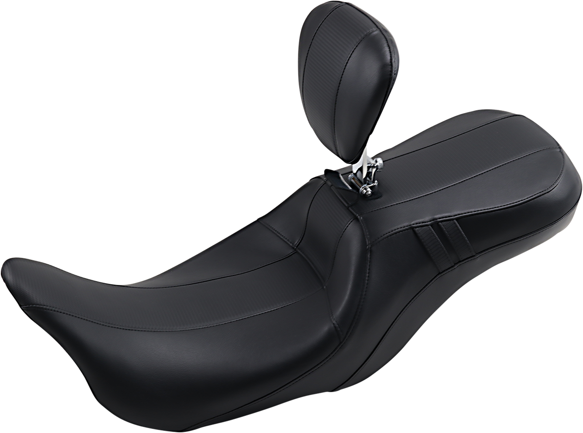 Outcast GT Seat - 2-Up - With Backrest - Black Carbon Fiber - FL '08-'23