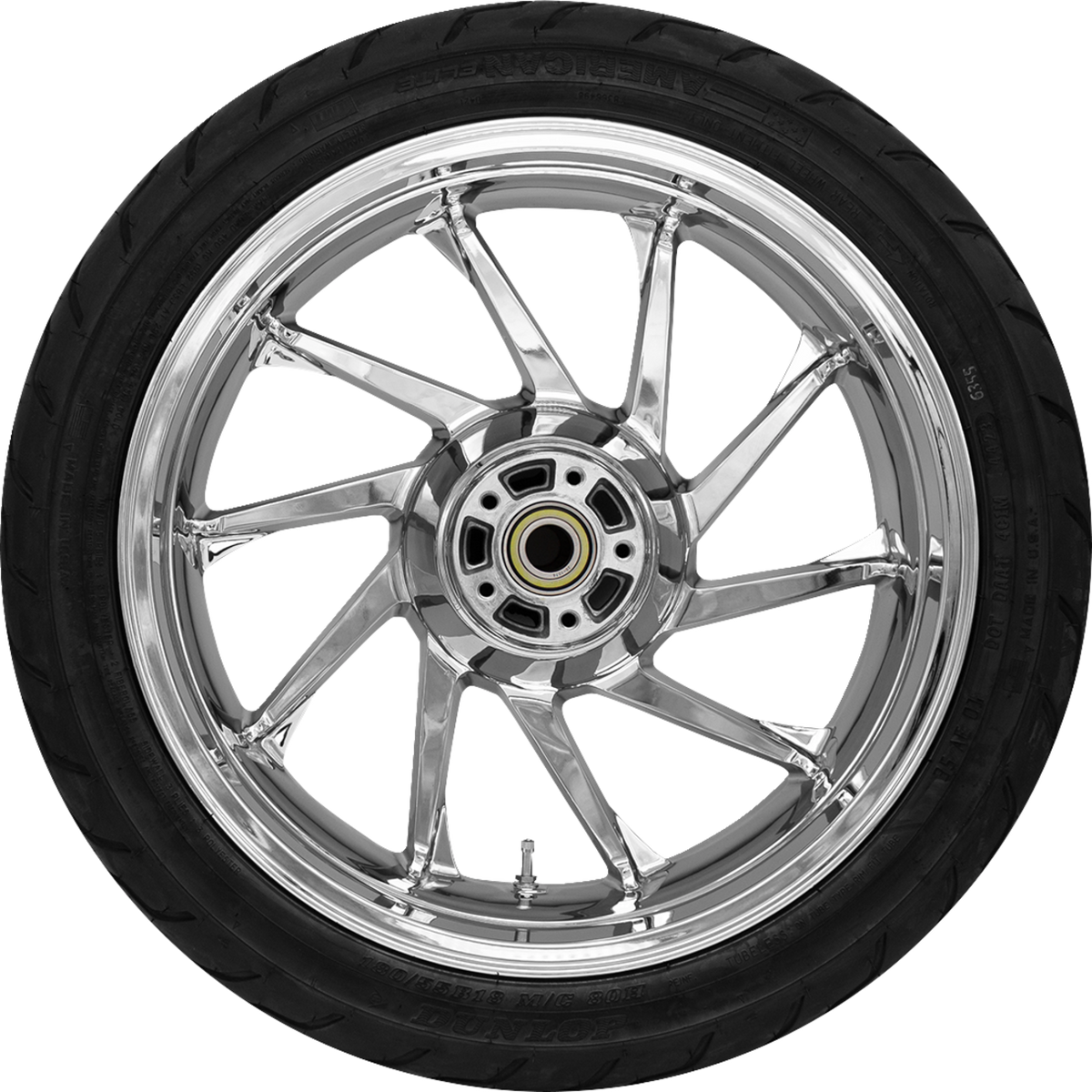 Hurricane Rear Wheel - Chrome (18") | Dunlop AE Tire (180/55b18))