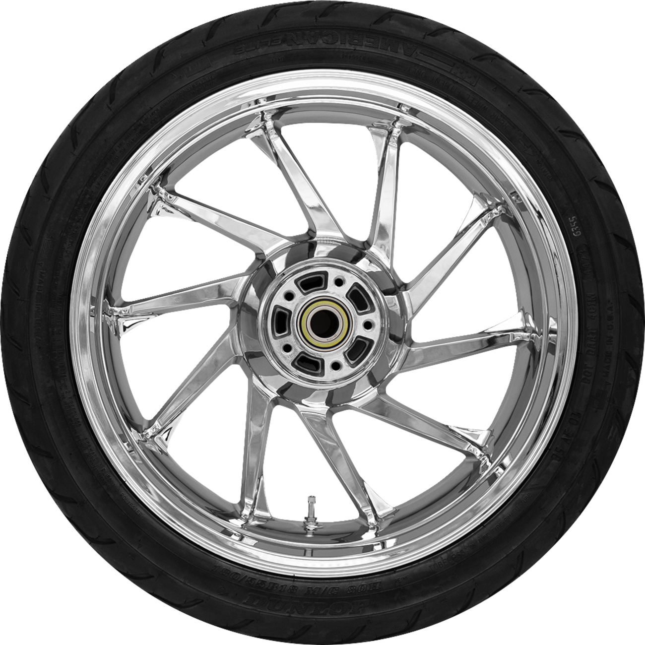 Hurricane Rear Wheel - Chrome (18") | Dunlop AE Tire (180/55b18))