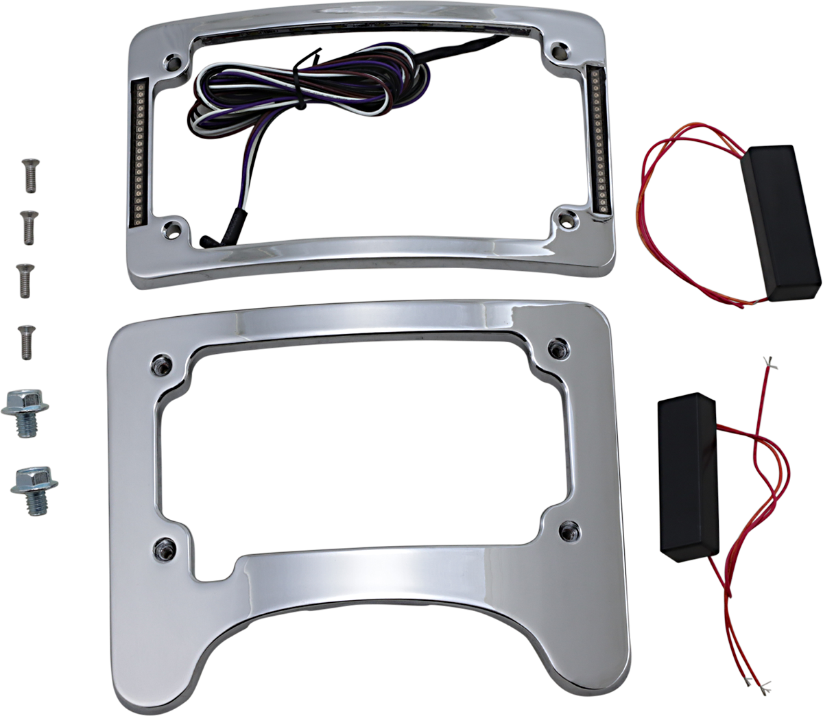 Turn Signal Eliminator With Tri Radius Illuminated Plate Frame