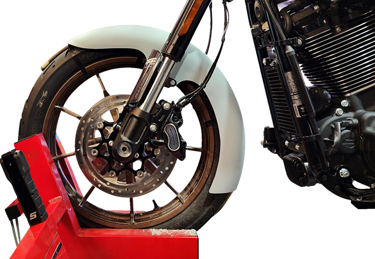 Sport Front Fender - 19" Wheel - Black Inverted Fork Adapter - HD Softail