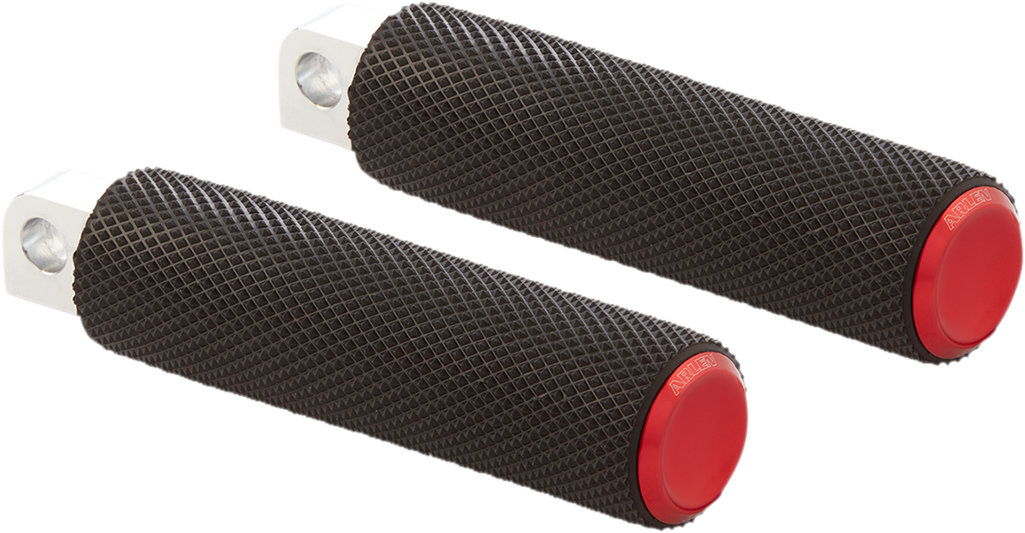 Passenger Knurled Foot Pegs - Red - FL/FX '18-'25