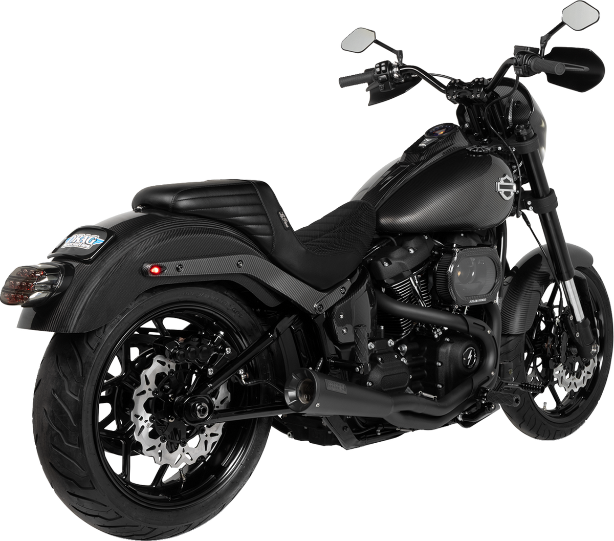 2-Into-1 Upsweep Exhaust System - Black - Stainless Steel
