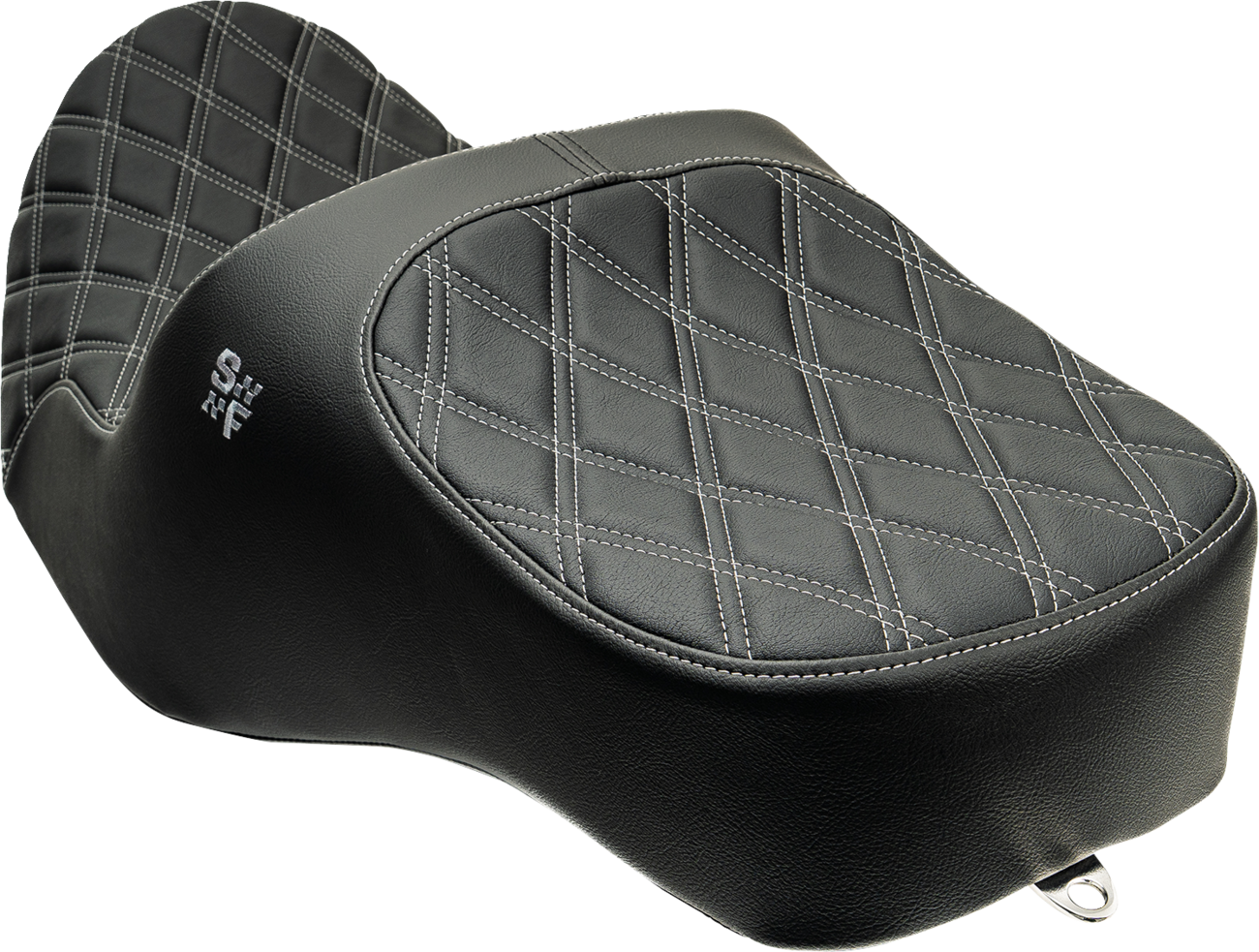 Chariot Seat - Silver Double Diamond Stitch - Silver Logo - FLH/FLT '23.5-'26