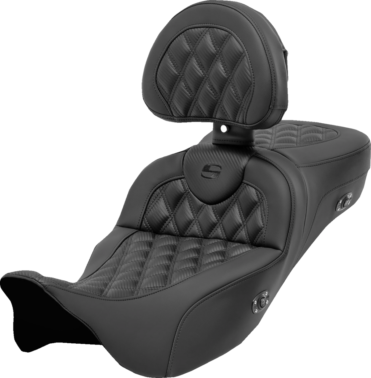 Roadsofa™ Extended Reach Seat - With Backrest - Lattice Stitch - Carbon Fiber - FL '08-'23