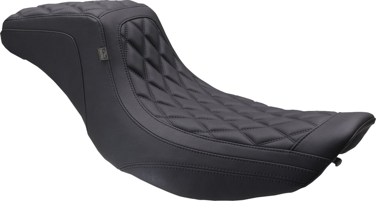 One Piece 2-Up Squareback Seat - Double Diamond - Black Stitch - FLH/FLT '97-'07